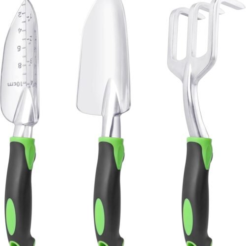 Garden Tool Set with Shovel Trowel and Hand Rake