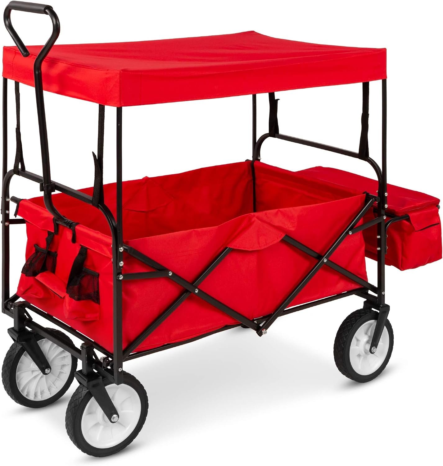 Folding Garden Utility Cart with Removable Canopy