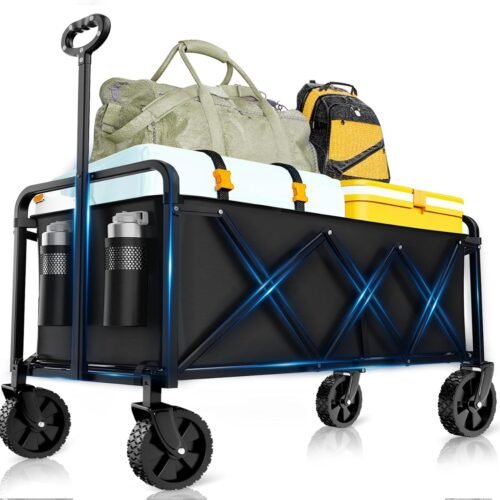 Heavy Duty Folding Garden Utility Cart with Wheels