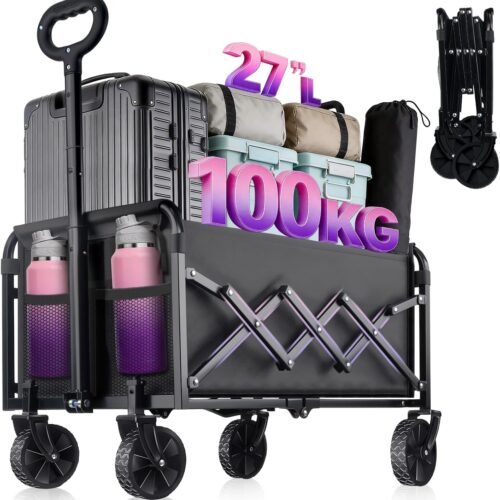 Lightweight Folding Garden Cart with Swivel Wheels